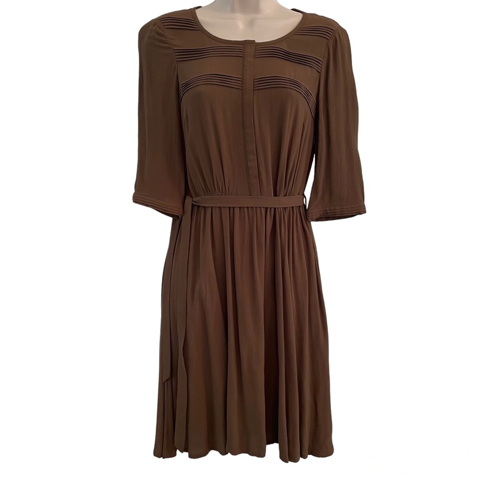 Boden Dress Viscose 2 sage brown NWOT